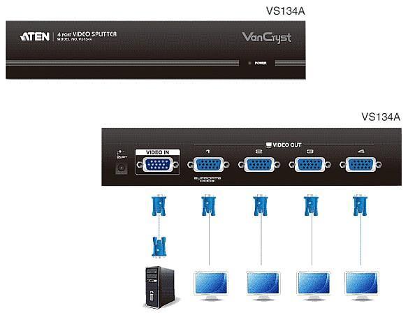 Splitter Video VGA a 4 porte 450MHz, VS134A ATEN - immagine 5