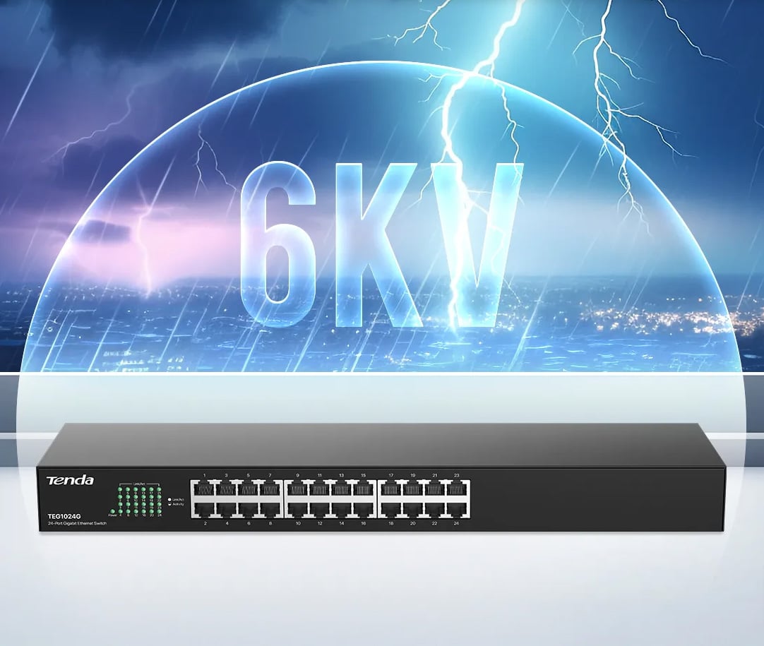 Switch 24 Porte Gigabit Installabile a Rack TEG1024G TENDA - immagine 5