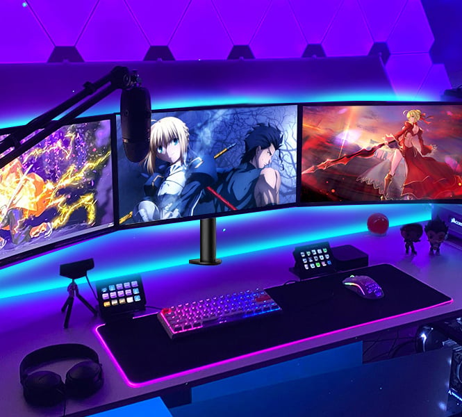 Supporto Scrivania Triple Monitor Clamp 13-24'' TECHLY - immagine 6