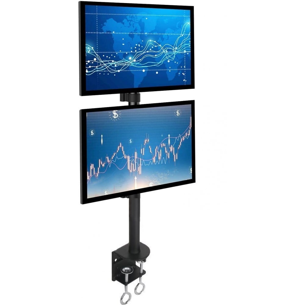 Supporto da Scrivania per 2 Monitor 13-27'' con Morsetto TECHLY - immagine 8