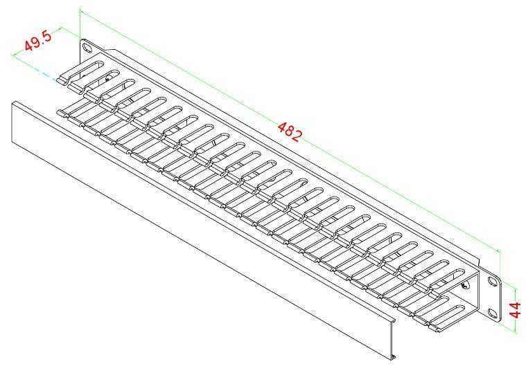 Pannello Passacavi 19'' 1U Coperchiato INTELLINET - immagine 6