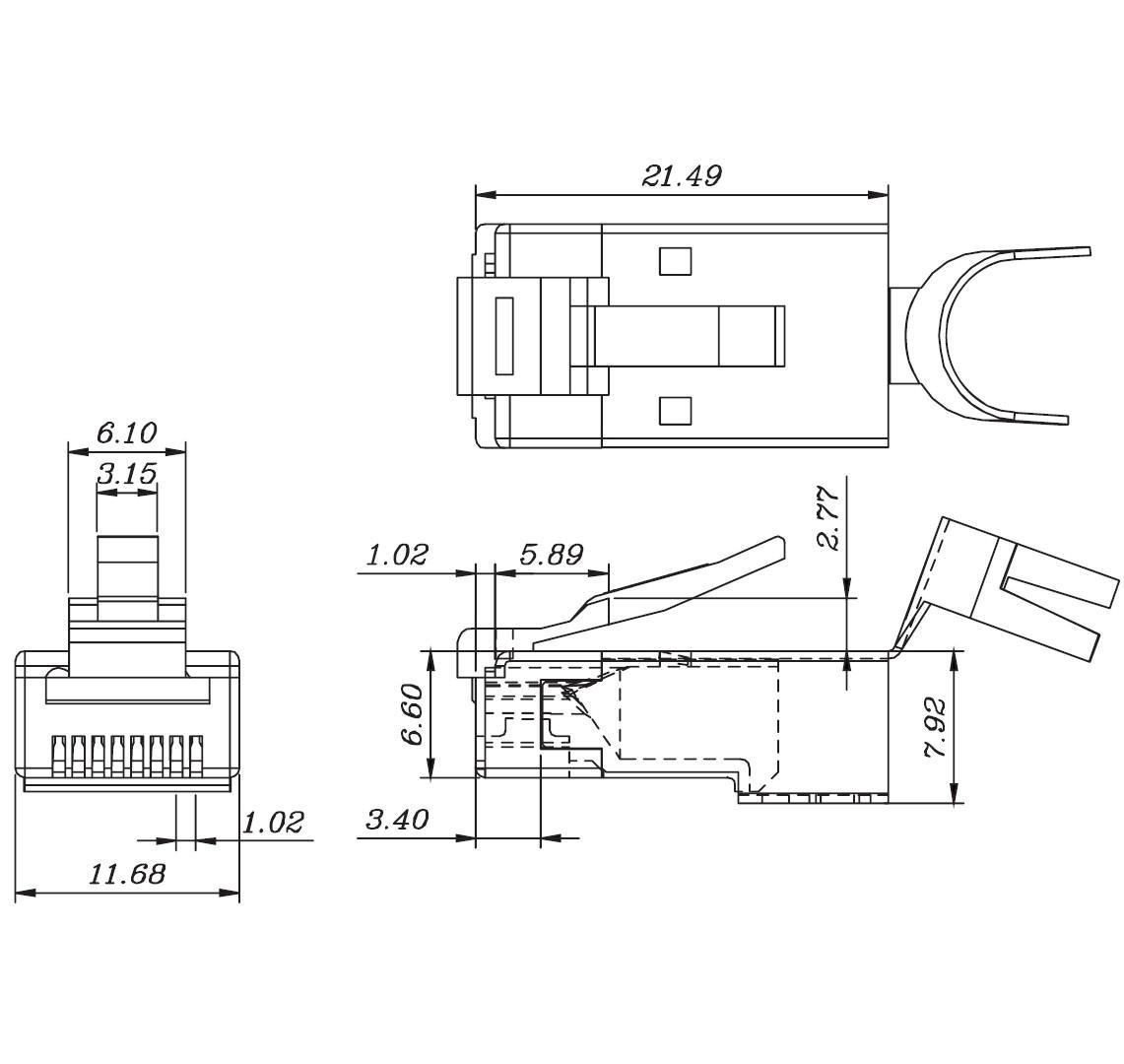 Plug Cat. 6A / 7 / 7A / 8.1 RJ45 Schermato 10pz LOGILINK - immagine 6