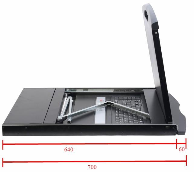 Console KVM Switch 8 Porte USB/PS2 con LCD 17'' da Rack 19'' Dual Rail INTELLINET - immagine 6
