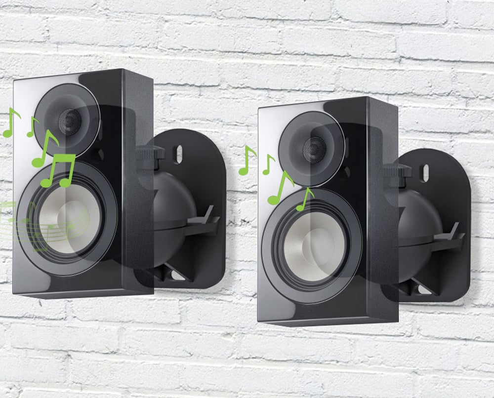Coppia Staffe Speakers a Parete Universali Regolabili TECHLY - immagine 6