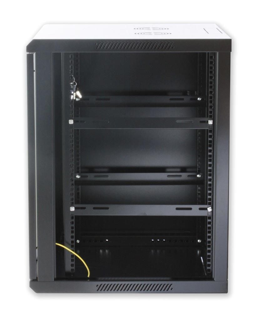 Armadio Rack 19'' a muro 12 unità sezione unica prof. 450mm Nero INTELLINET - immagine 7