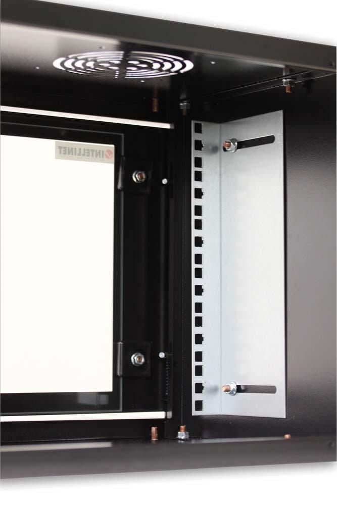 Armadio Rack 19'' a muro 10U Nero - Montaggio rapido INTELLINET - immagine 6