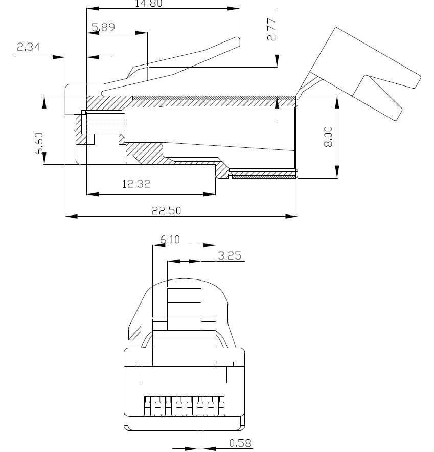 Plug Cat. 6A RJ45 Schermato STP per Cavo Rigido/Flessibile Cat.6/6A/7 10pz INTELLINET - immagine 6