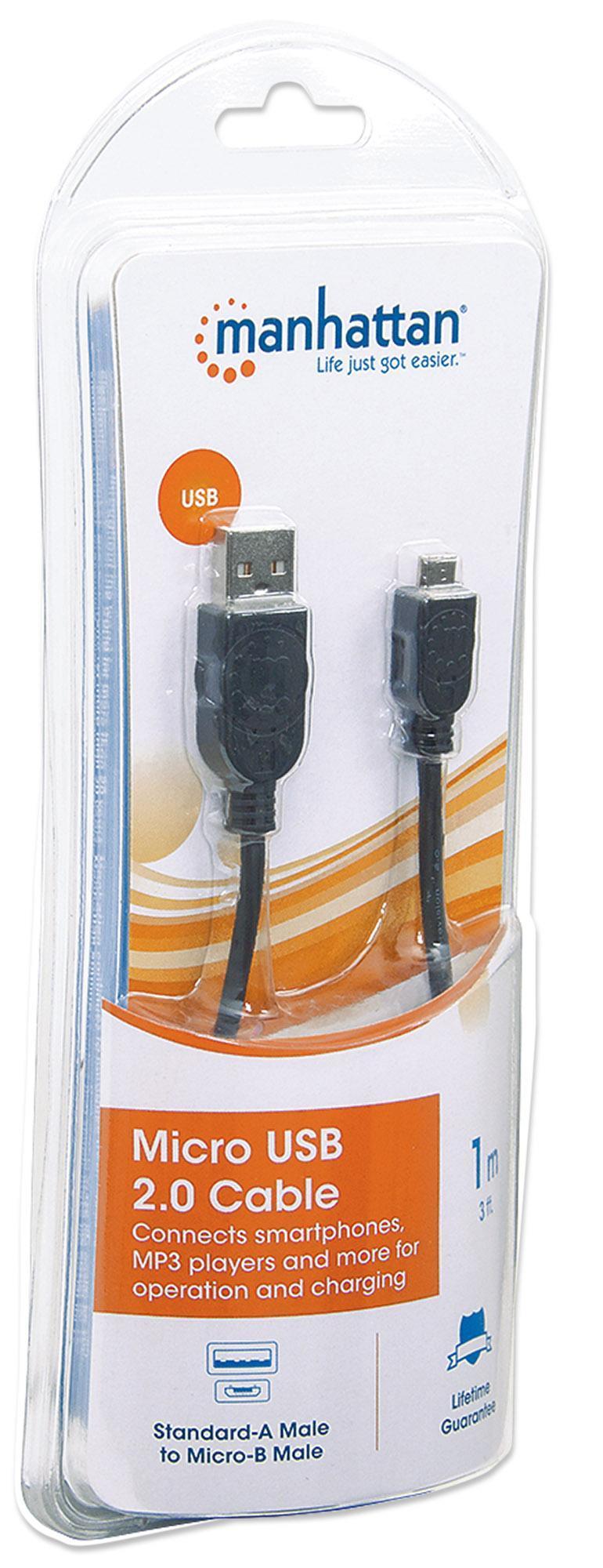 Cavo USB 2.0 Hi-Speed A maschio/Micro B maschio 1 m in Blister MANHATTAN - immagine 6
