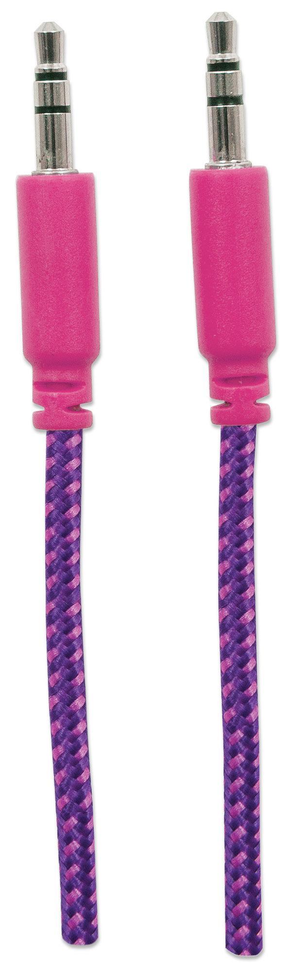 Cavo Audio con Guaina Intrecciata 1m Viola/Fucsia con Blister MANHATTAN - immagine 6