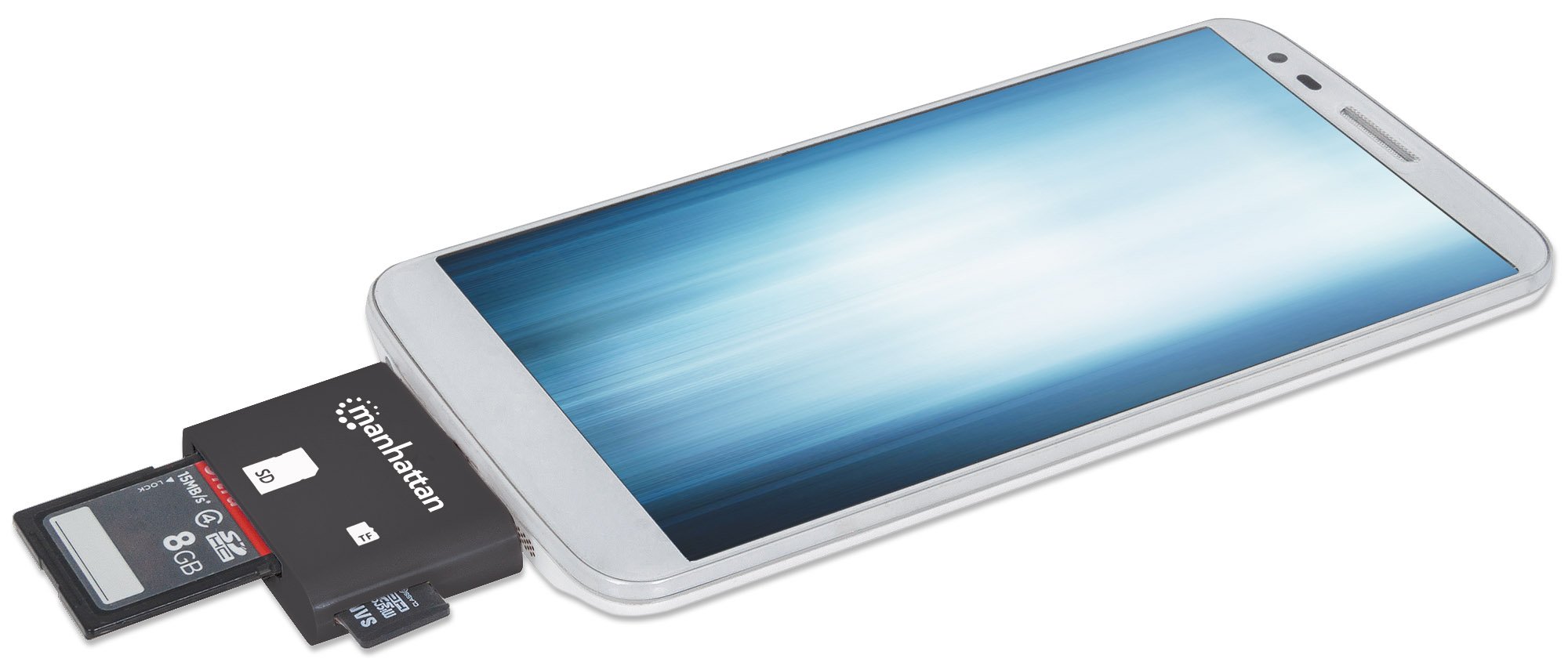 Mini Lettore Micro USB di Memorie SD/MicroSD per Smartphone e Tablet MANHATTAN - immagine 6