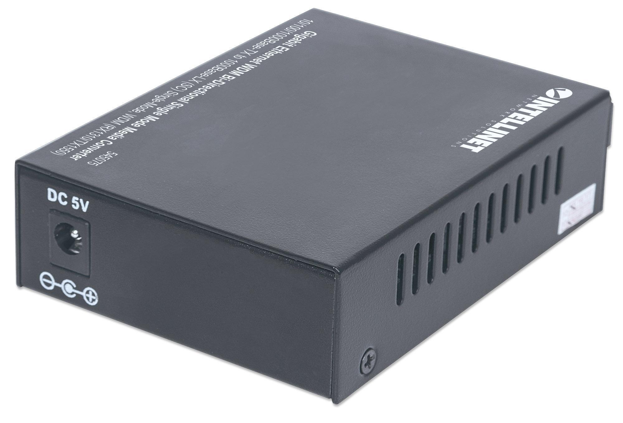 Media converter Gigabit Ethernet WDM Bidirezionale Single Mode RX1310/TX1550 INTELLINET - immagine 6
