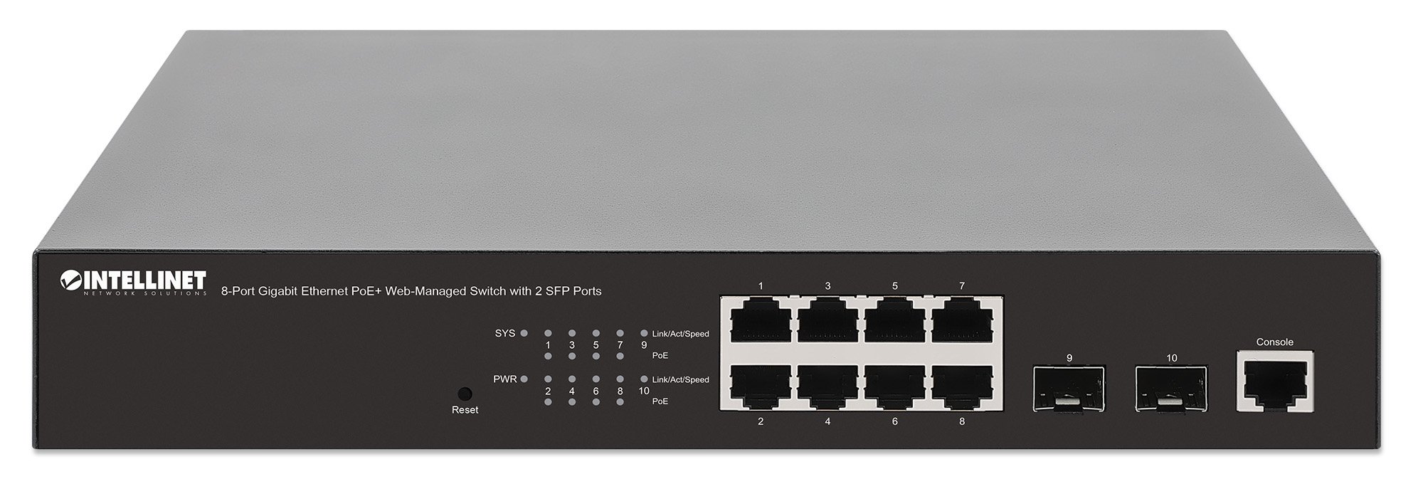 Switch Gigabit Ethernet 8 Porte PoE+ Web-Managed con 2 porte SFP INTELLINET - immagine 6