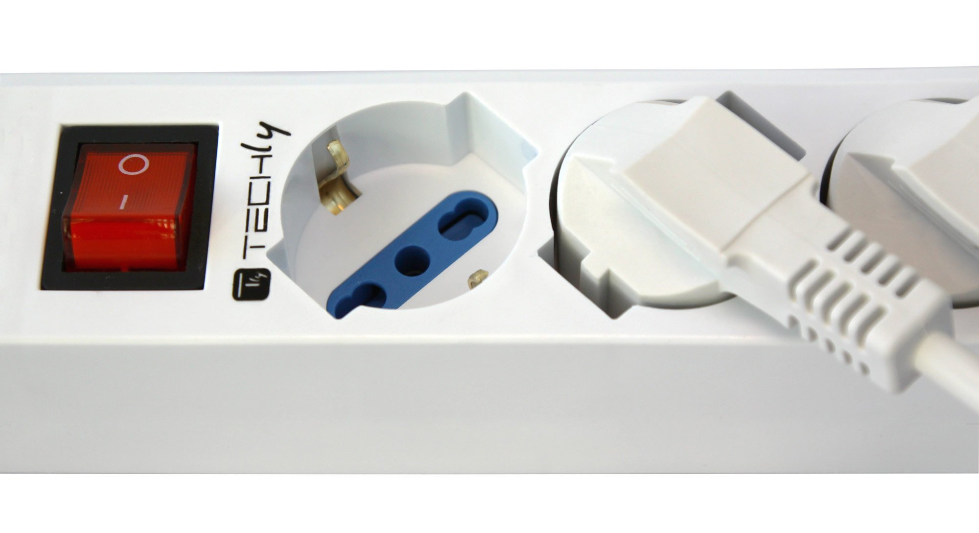 Multipresa 5 Posti Italiana Bipasso / Schuko TECHLY - immagine 5