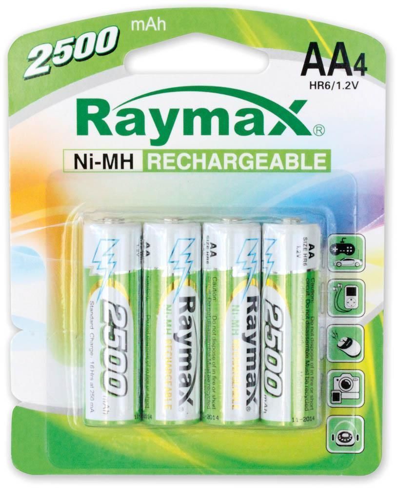 "Pack 4 Batterie Ricaricabili AA: Potenza 2500 mAh" RAYMAX BATTERIES
