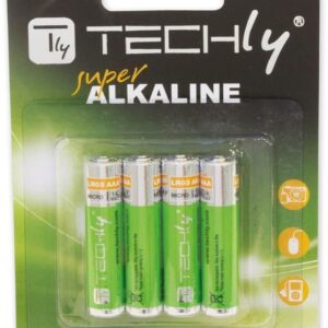 Blister 4 Batterie High Power Mini Stilo AAA Alcaline LR03 1.5V TECHLY
