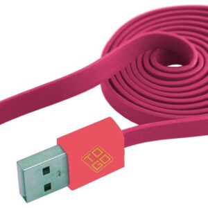 Cavo Flat USB AM a Micro USB M 1m A Rosa / Corallo BLUEDIAMOND TO GO