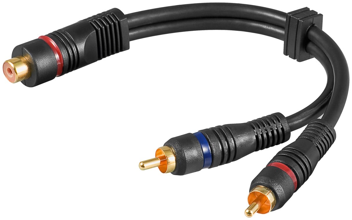 Cavo Adattatore RCA Femmina / 2x RCA Maschio 0.2m Nero GOOBAY