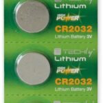 Set 5 Batterie a Bottone Litio CR2032 TECHLY