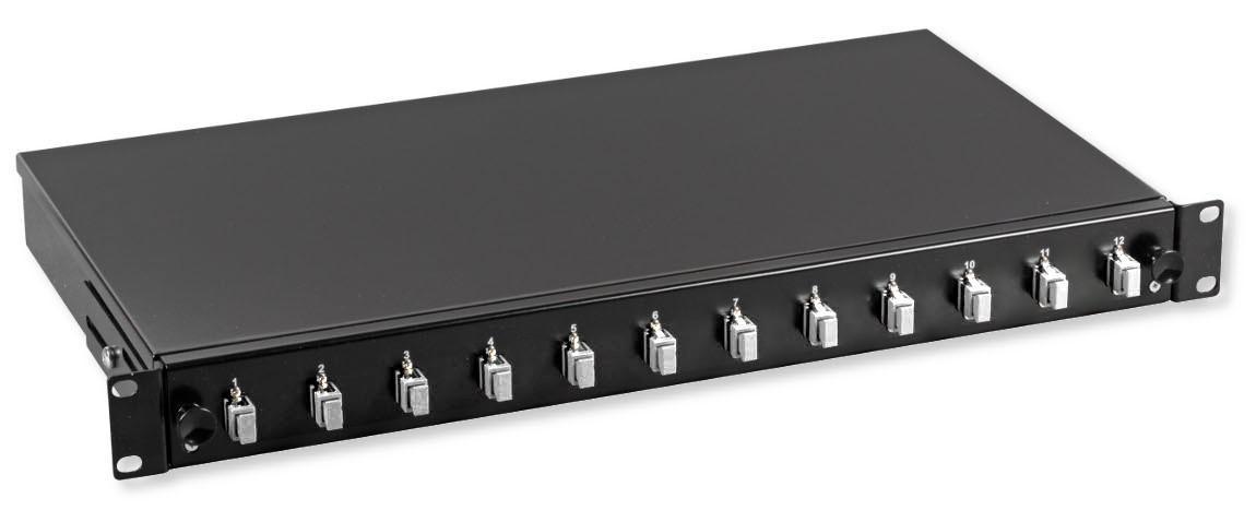 Cassetto Ottico 19'' con 12 bussole SC Simplex Multimodale Nero INTELLINET