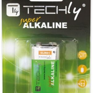 Blister 1 Batteria High Power Alcalina 6LR61 9V TECHLY