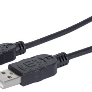 Cavo USB 2.0 A/Micro B 0,3m Nero MANHATTAN