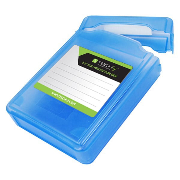 Scatola di Protezione per 1 HDD 3,5'' Azzurro Trasparente TECHLY