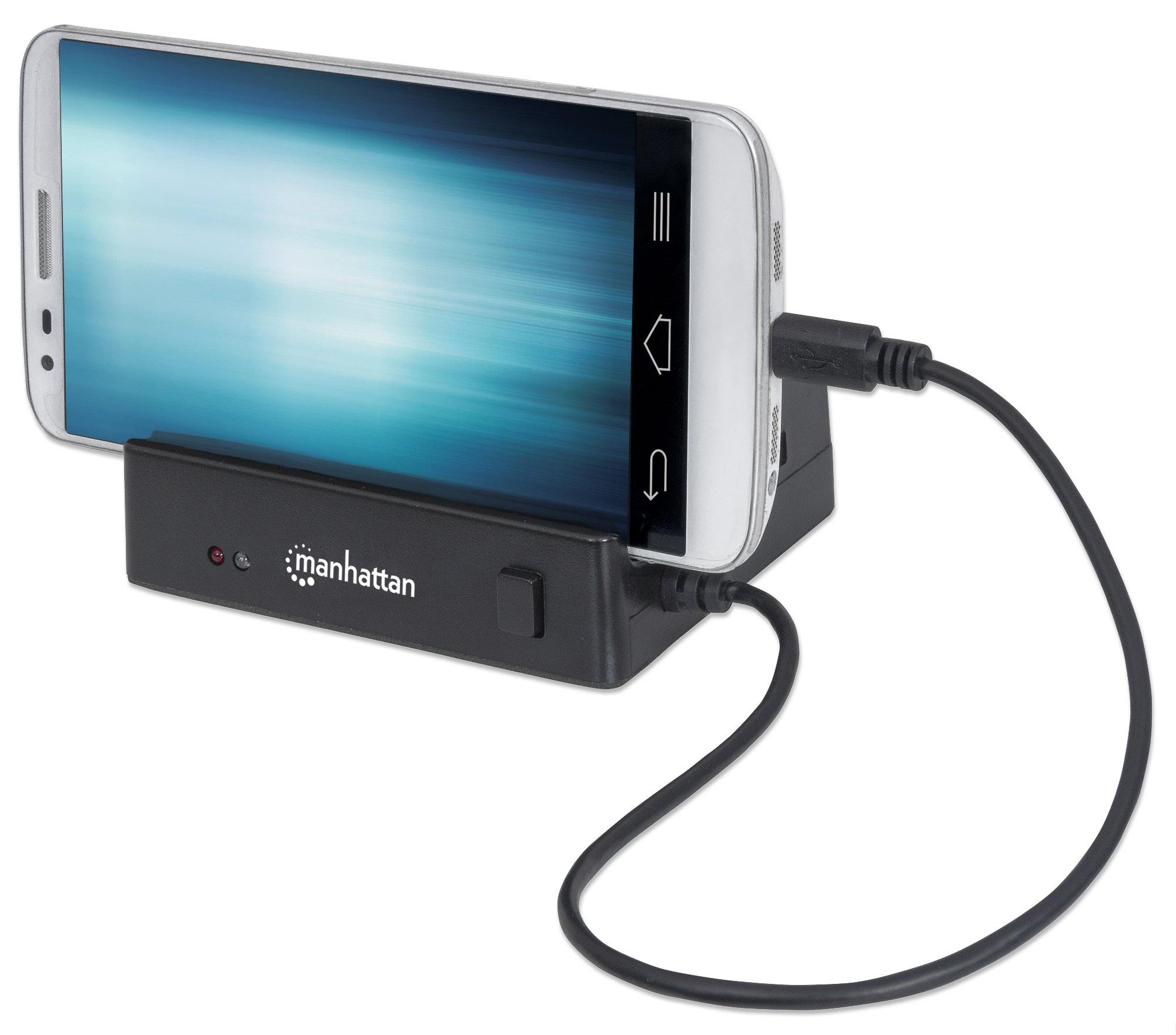 Docking Station 3 Porte USB Ricarica Smartphone e Tablet OTG Nero MANHATTAN