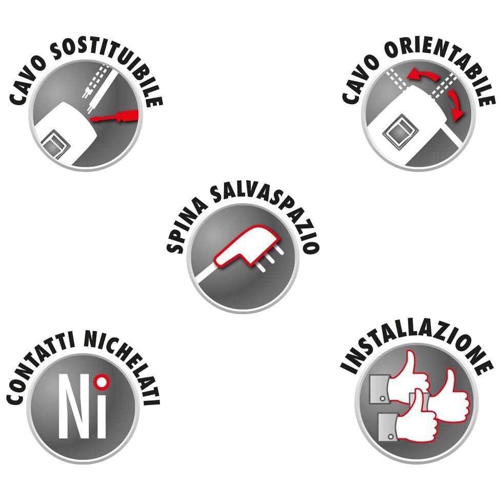 Multipresa 4 Posti Italiana Bipasso / Schuko Bianco FME - immagine 7