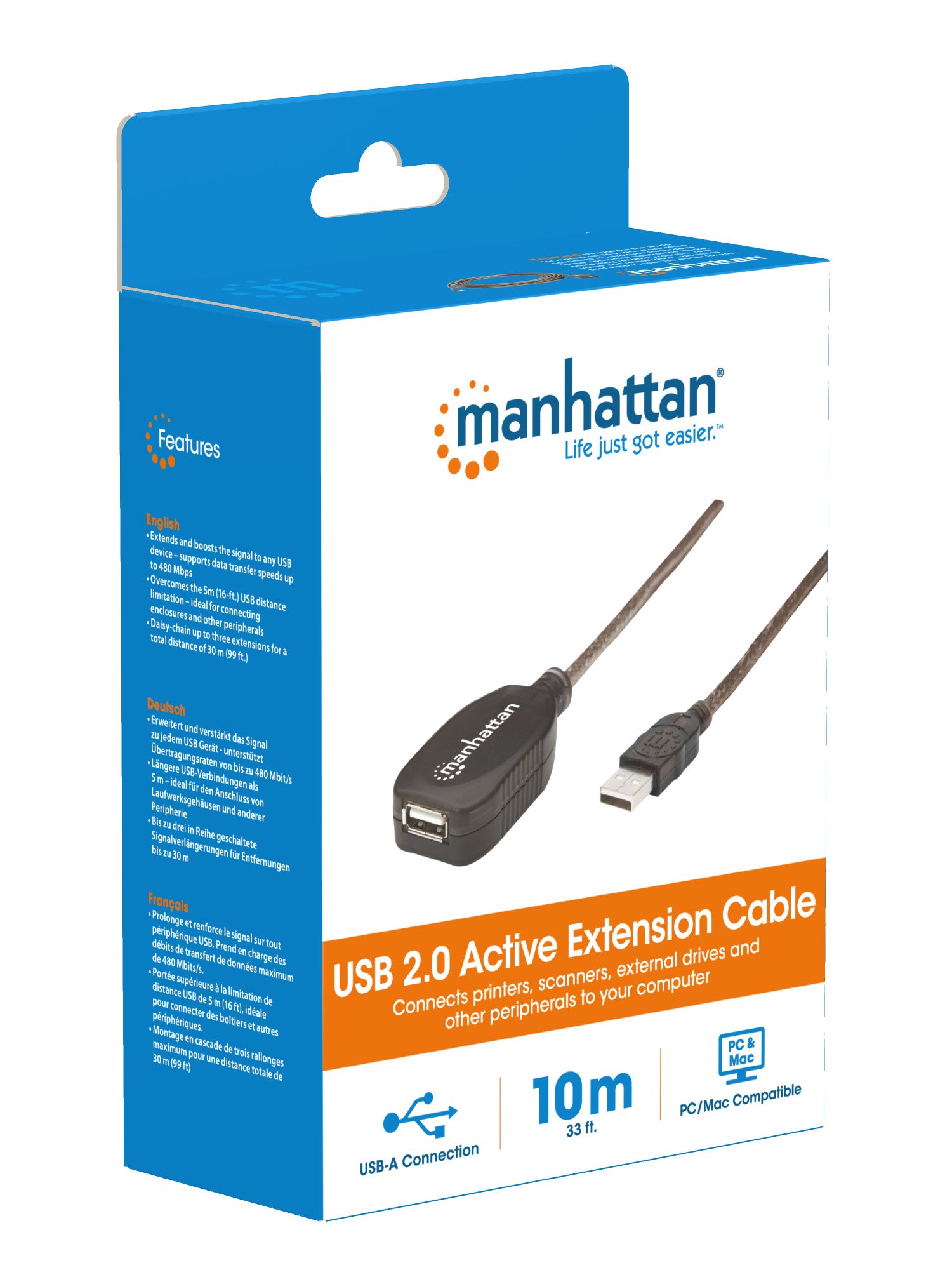 Cavo USB 2.0 Attivo da 10 mt: Velocità e Connessione MANHATTAN - immagine 7