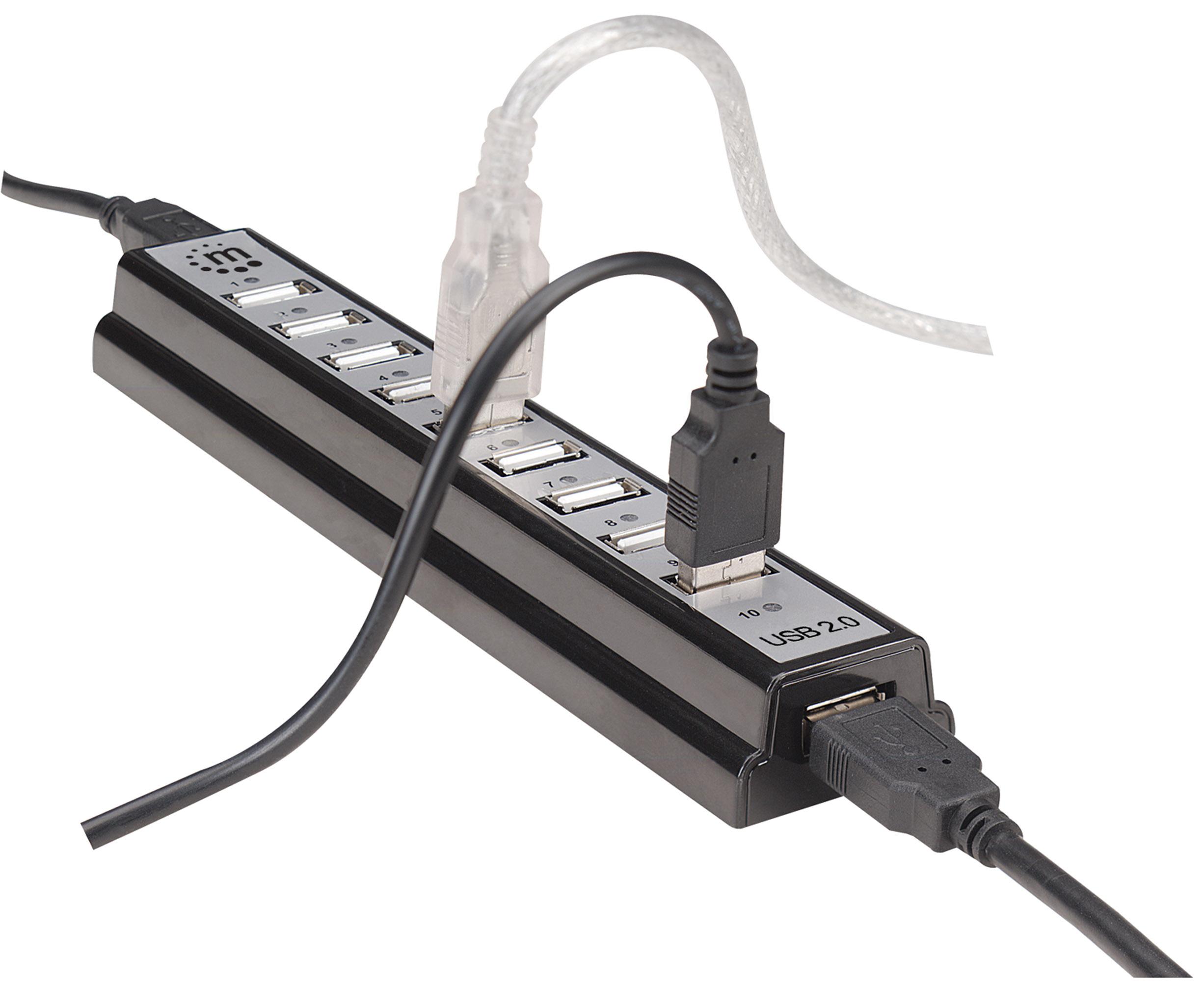 Hub USB 2.0 da Tavolo con 10 Porte: Velocità e Potenza MANHATTAN - immagine 7