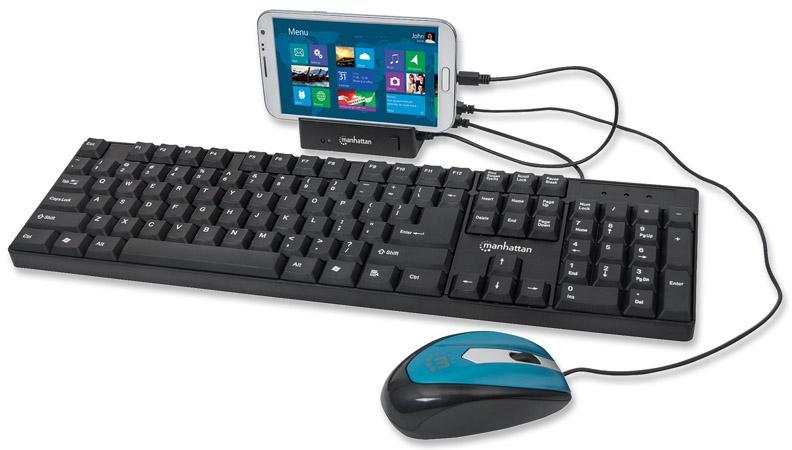Docking Station 3 Porte USB Ricarica Smartphone e Tablet OTG Nero MANHATTAN - immagine 7