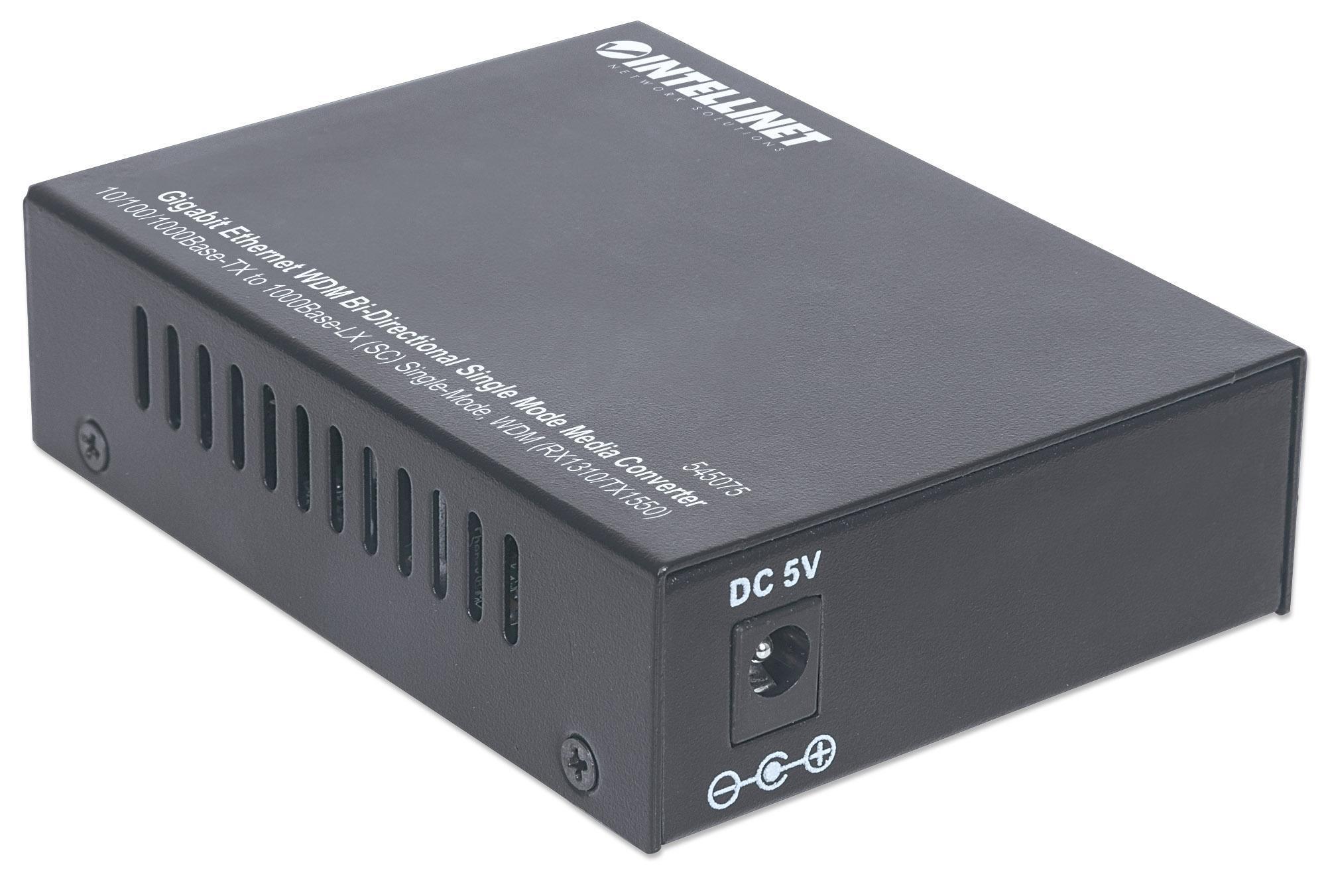 Media converter Gigabit Ethernet WDM Bidirezionale Single Mode RX1310/TX1550 INTELLINET - immagine 7