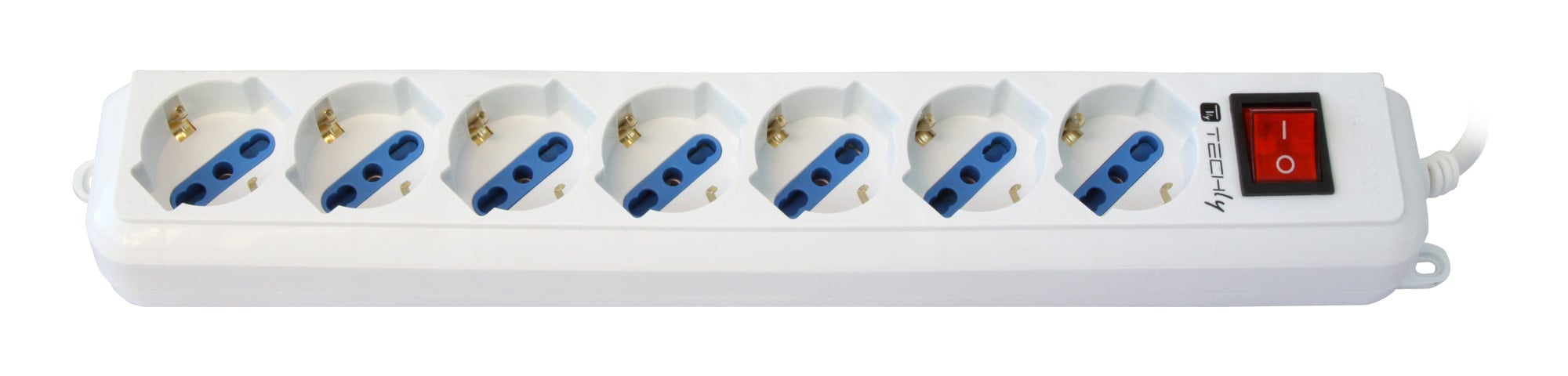 Multipresa 7 Posti Italiana Bipasso / Schuko TECHLY - immagine 6