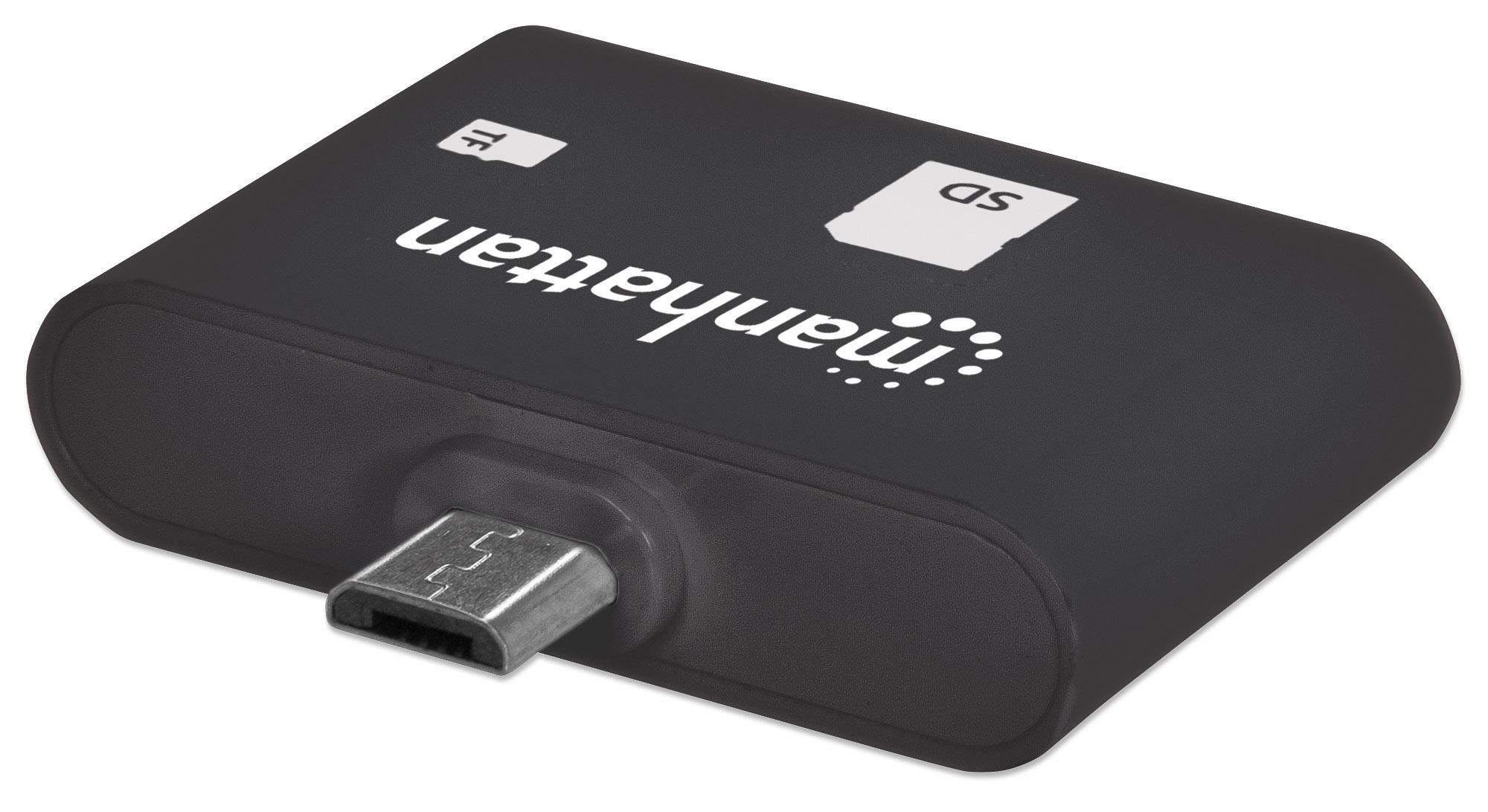 Mini Lettore Micro USB di Memorie SD/MicroSD per Smartphone e Tablet MANHATTAN