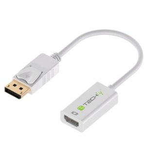Adattatore Attivo DisplayPort 1.2 Maschio HDMI Femmina 4K 30Hz 15cm Bianco TECHLY