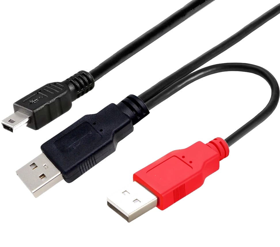 Cavo USB 2.0 ad Y 2x A maschio/mini B maschio - 0,6m MANHATTAN