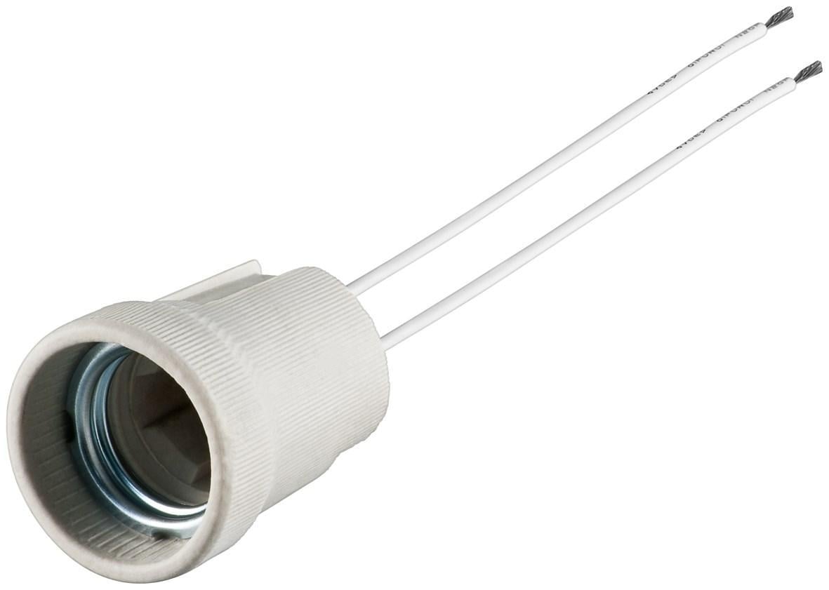 Portalampada E27 Ceramica: Doppio Cavo GOOBAY