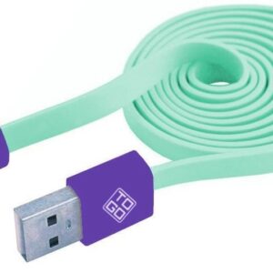 Cavo Flat USB AM a Micro USB M 1m Verde Acqua / Viola BLUEDIAMOND TO GO