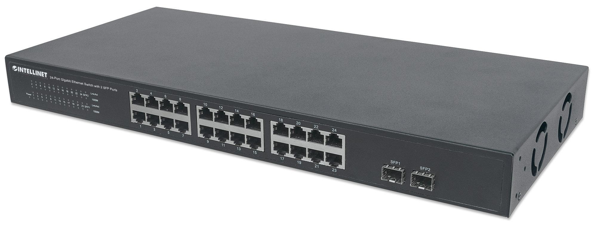 Switch Gigabit Ethernet 24 Porte + 2 Porte SFP INTELLINET
