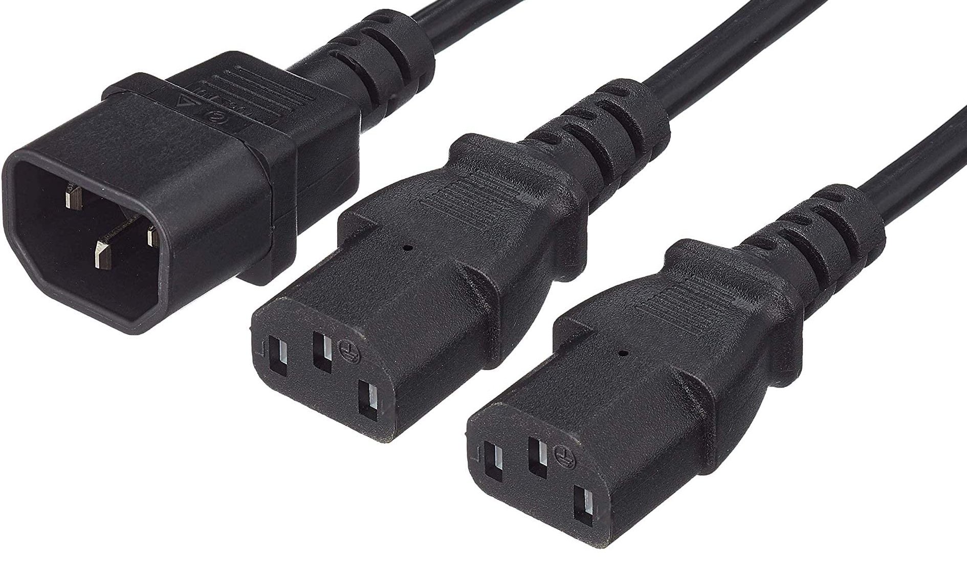 Cavo Prolunga Alimentazione Sdoppiato 2 C13 F a 1 C14 M 1,8m - Nero MANHATTAN