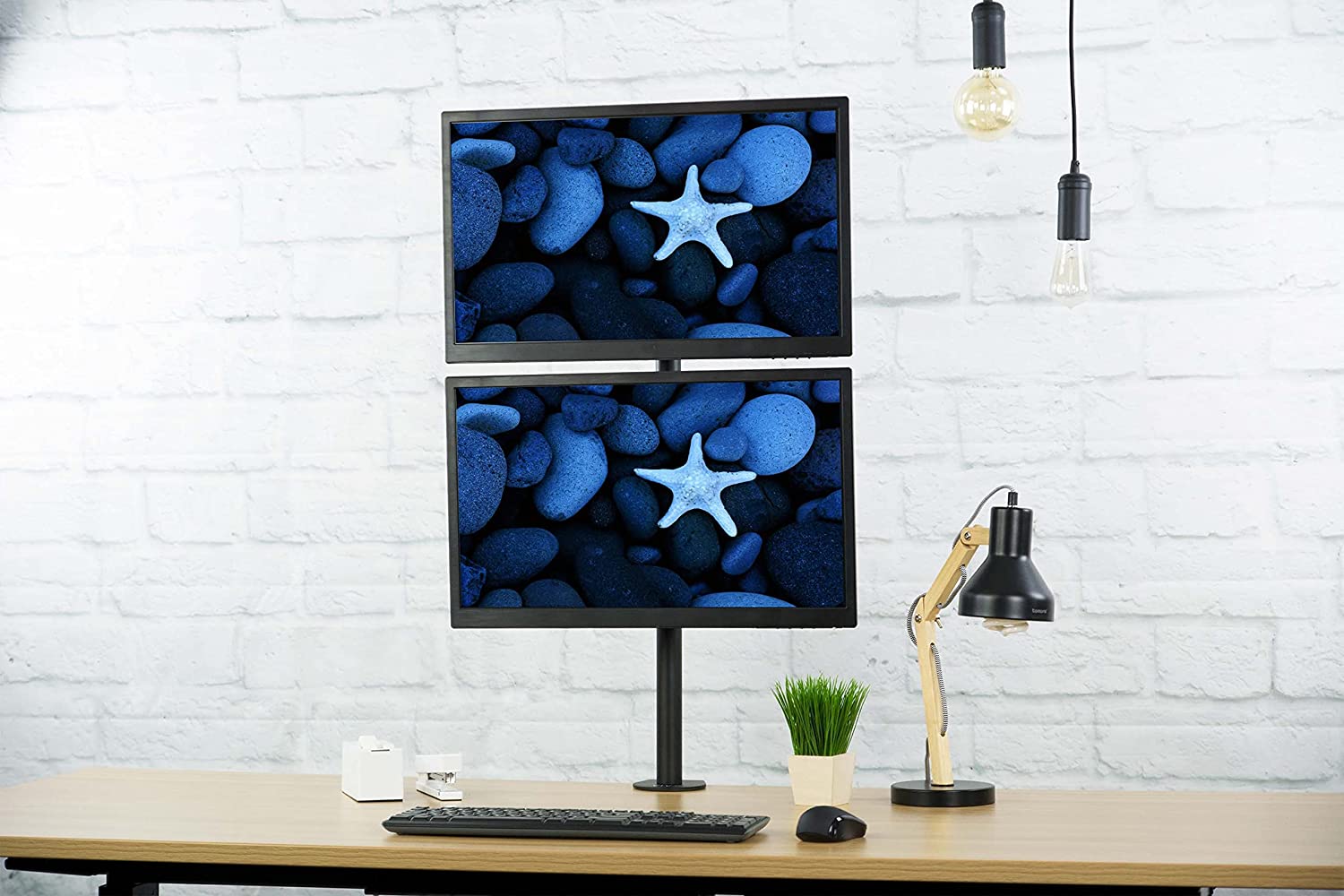 Supporto da Scrivania per 2 Monitor 13-27'' con Morsetto TECHLY - immagine 10