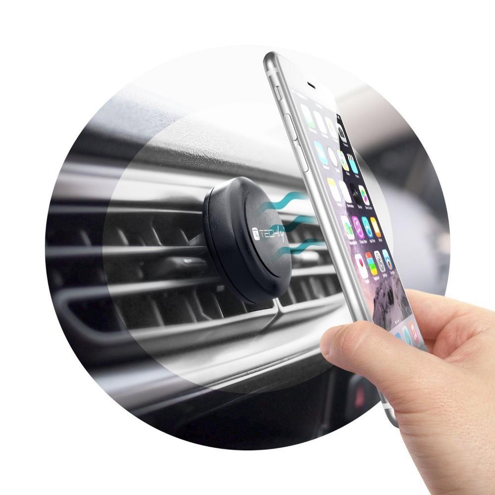 Supporto Magnetico da Auto per Smartphone e Tablet Nero TECHLY - immagine 8