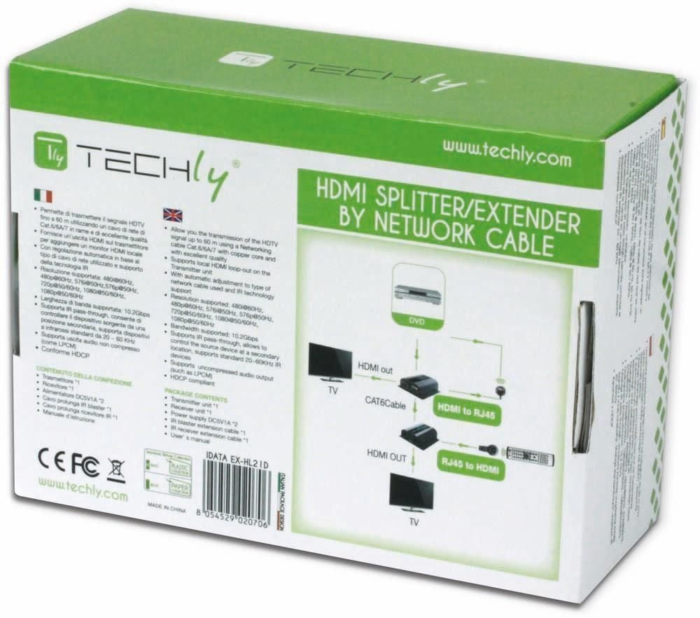 Extender Splitter HDMI con IR su Cavo Cat. 6 fino a 60m TECHLY - immagine 8