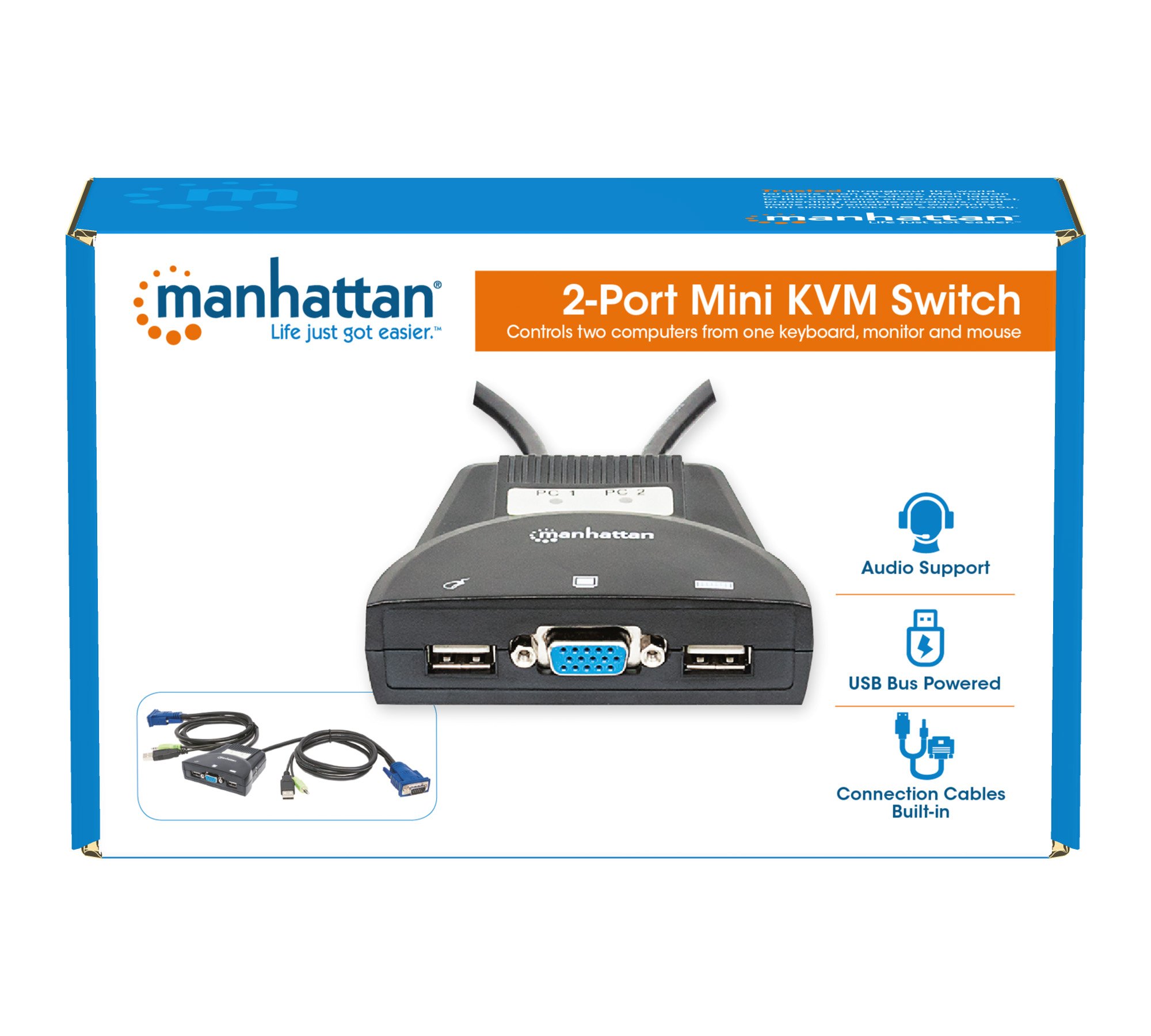 Switch KVM Mini 2 Port USB con Audio MANHATTAN - immagine 8