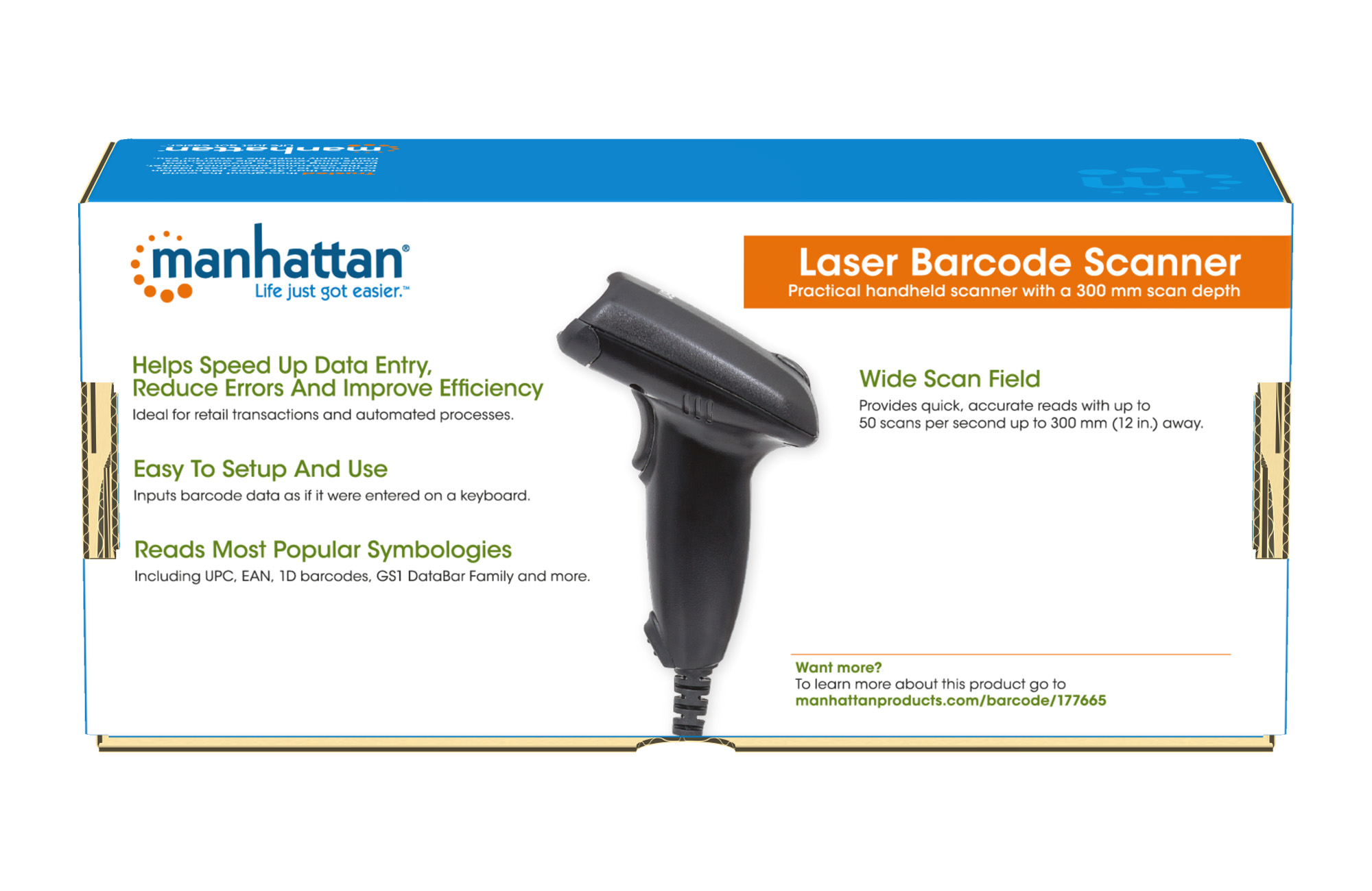 Lettore Laser Barcode USB Nero MANHATTAN - immagine 8