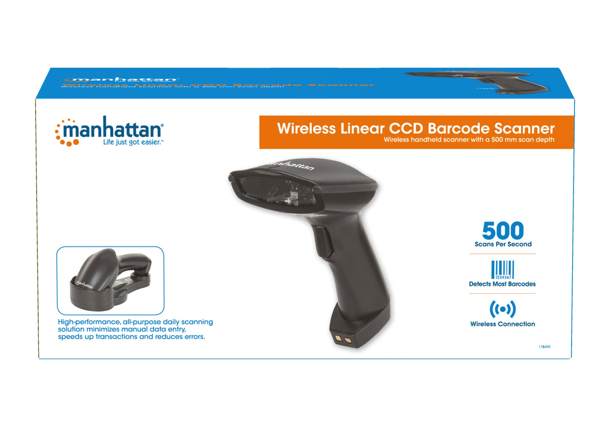 Barcode Scanner CCD Senza Fili Bluetooth MANHATTAN - immagine 8
