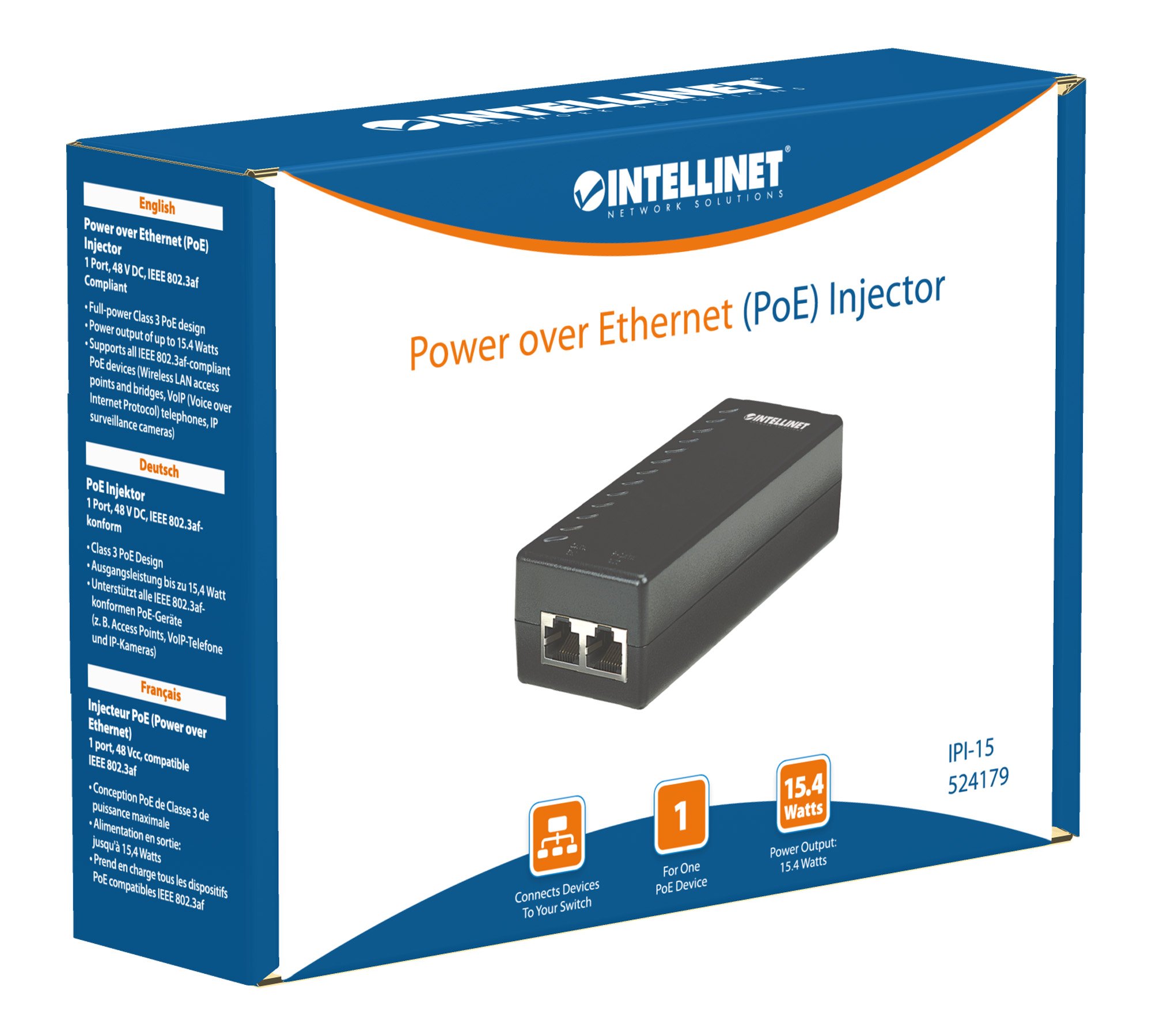 Iniettore PoE 15.4W: massima potenza per la tua rete! INTELLINET - immagine 8