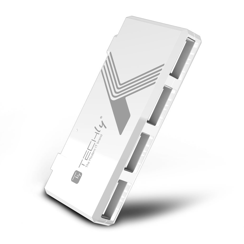 Mini Hub USB Hi Speed 4 Porte Bianco TECHLY - immagine 7