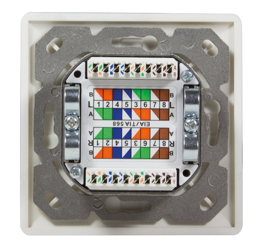 Presa Muro Esterna Bianca 2xRJ45 Cat.6 FTP da Incasso LOGILINK - immagine 8