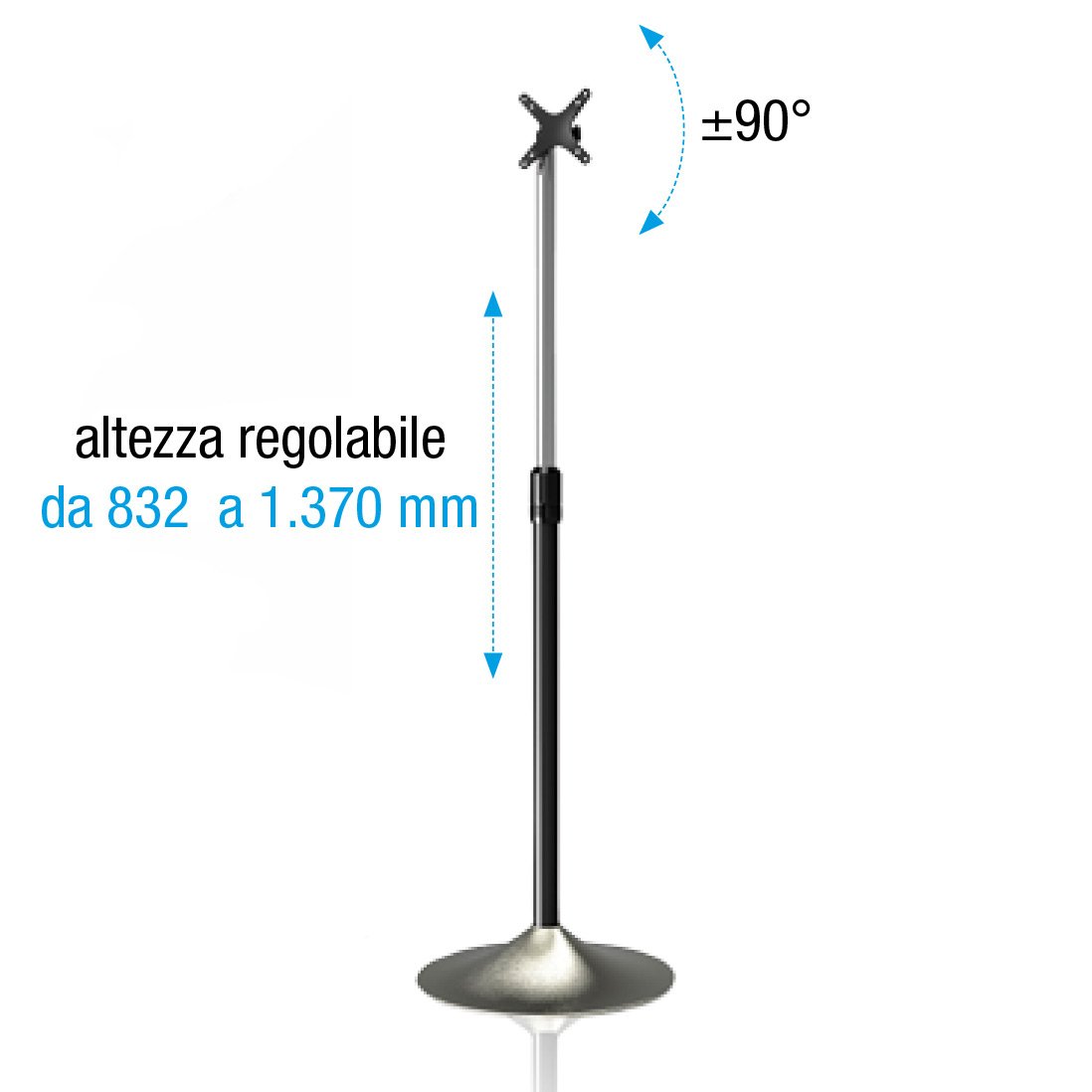 Supporto a Pavimento Colonna a Base Circolare per TV LCD/LED 13-27'' TECHLY - immagine 8